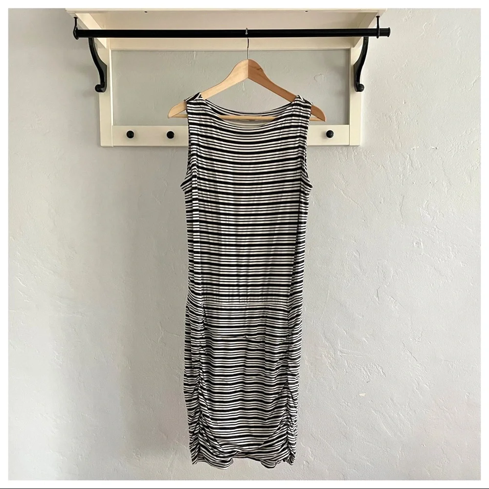 Athleta Westwood Sleeveless Stretch Cotton Striped Dress size Medium - Picture 5 of 7